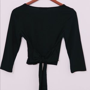 Black crop with back bow tie